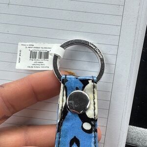 Vera Bradley Blue and Black Floral Keychain